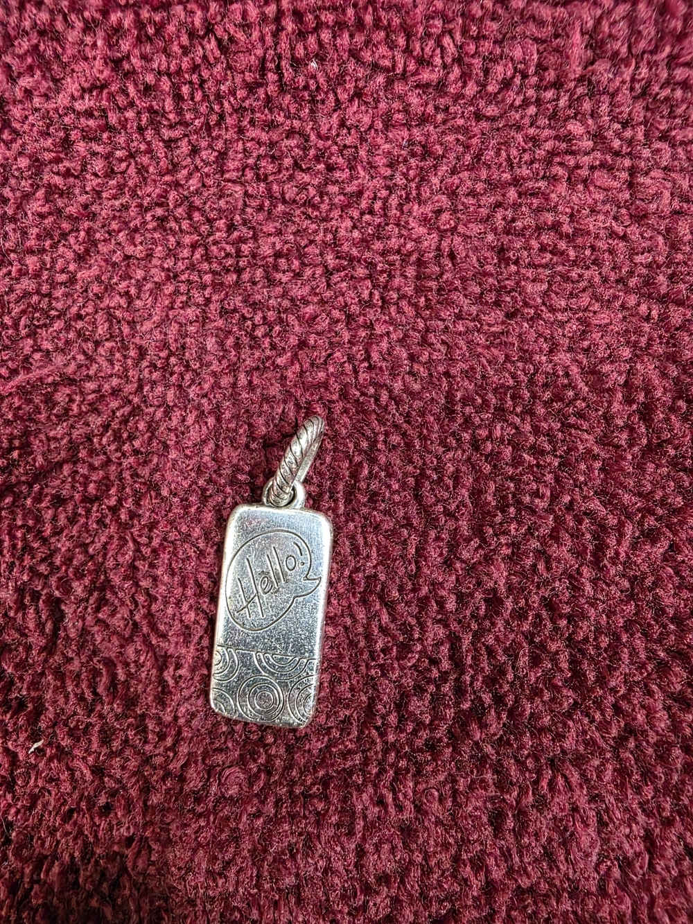 Brighton Silver 'Hello' Cell Phone Charm on Rope Bail